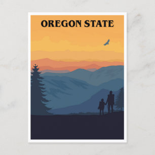 Reise im Vintage-Stil Oregon USA Retro Postkarte