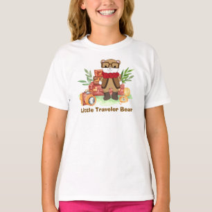 Reise im Vintage-Stil süßer Bär Cartoon-Abenteuer T-Shirt