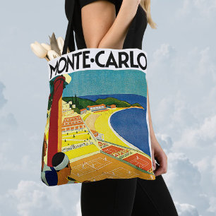 Reise im Vintage-Stil, Tennis, Sport, Monte Carlo  Tasche