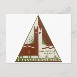 Reise im Vintage-Stil, Trans Atlantique Hotel, Alg Postkarte
