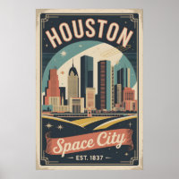 Reise in das alte Houston Texas Space City Retro