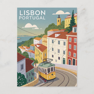 Reise in das alte Lissabon Postkarte