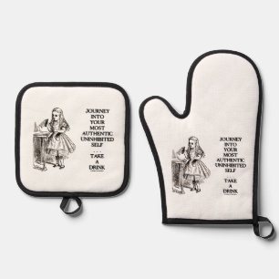 Reise in dein authentischstes, ungehemmt Selbst Ofenhandschuh & Topflappen-Set