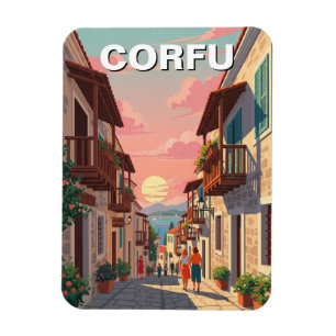 Reise in den Sonnenuntergang auf Korfu Griechenlan Magnet