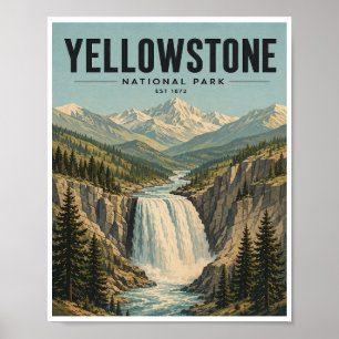 Reise in den Yellowstone-Nationalpark im Vintage-S Poster