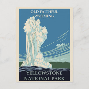 Reise in den Yellowstone-Nationalpark Wyoming Vint Postkarte