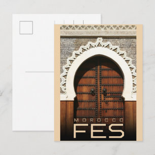 Reise in die Altstadt von Fes Medina Marokko Vinta Postkarte