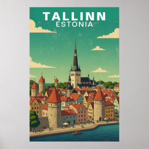 Reise in die Altstadt von Tallinn Estland Poster