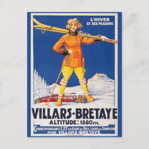 Reise in die Schweiz Vintage Schweiz Skigebiet Alp Postkarte