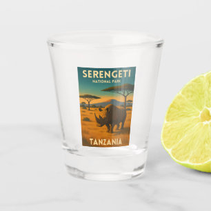 Reise in die Serengeti - Nationalpark Afrika Vinta Schnapsglas