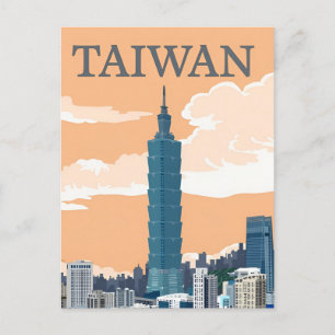 Reise in die Stadt New Taipei City Taiwan im Vinta Postkarte