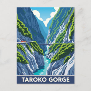 Reise in die Taroko-Schlucht im alten Taiwan-Stil Postkarte