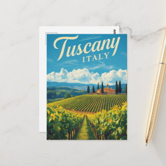 Reise in die Toskana Italien Retro-Landschaft  Postkarte