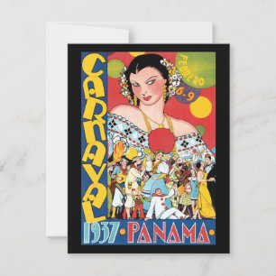 Reise in die Vergangenheit 1937 Panama Karneval Pa Einladung