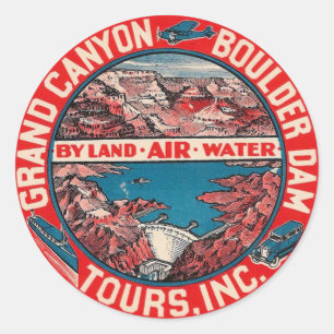 Reise in die Vergangenheit - Grand Canyon / Boulde Runder Aufkleber