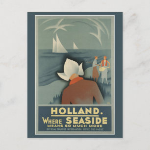 Reise in die Vergangenheit Holland Retro Tourismus Postkarte