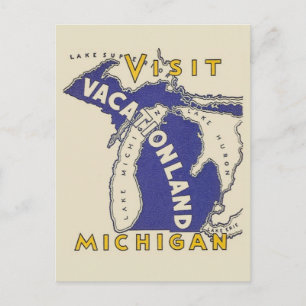 Reise in die Vergangenheit - Michigan Urlaubsland Postkarte