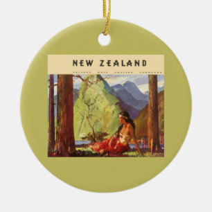 Reise in die Vergangenheit, neuseeländische Landsc Keramik Ornament