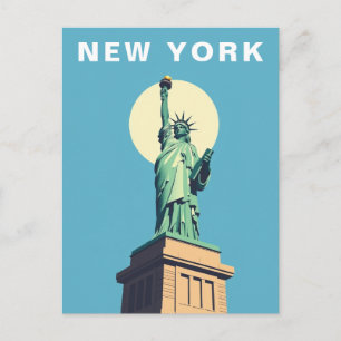 Reise in die Vergangenheit New York City Statue de Postkarte