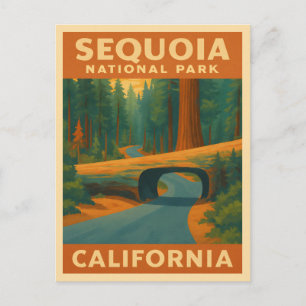 Reise in die Vergangenheit Sequoia-Nationalpark Ka Postkarte