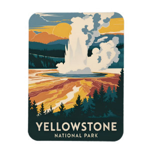Reise in die Vergangenheit: Yellowstone-Nationalpa Magnet