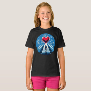 Reise ins Herz - Design der Pixel-Art T-Shirt