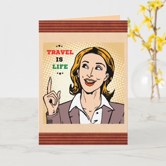 Reise ist Lebensgrußkarte Karte (Gelbe Blume)