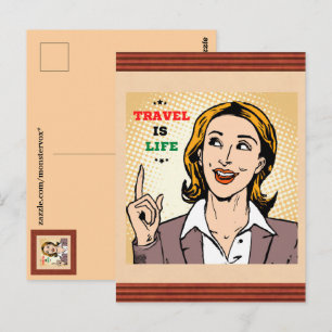 Reise ist Lebenspostkarte Postkarte