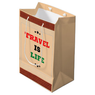 Reise ist lebensspendende Tasche Mittlere Geschenktüte