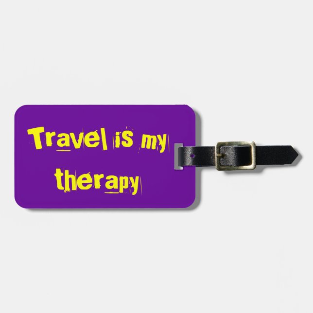 Reise ist mein Therapie-Gepäckanhänger Gepäckanhänger (Vorderseite horizontal)