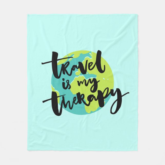 Reise ist meine Therapie Fleecedecke (Vorderseite)