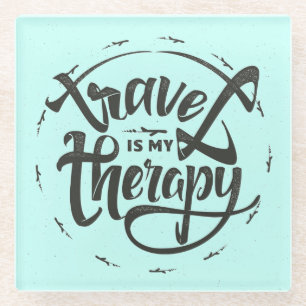 Reise ist meine Therapie Glasuntersetzer