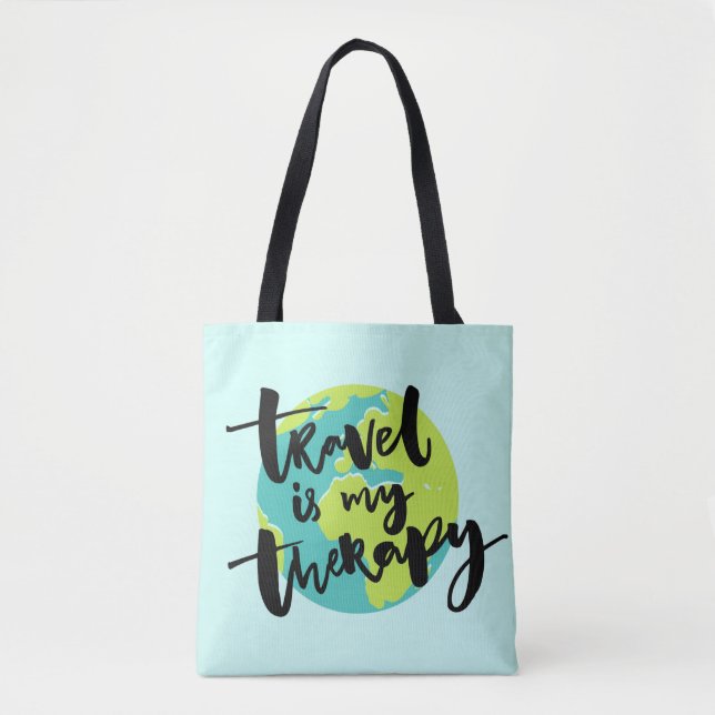Reise ist meine Therapie Tasche (Vorderseite)
