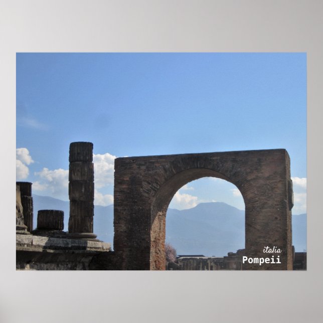 Reise-  | Italien - Pompeii - Berg Vesuvius Poster (Vorne)