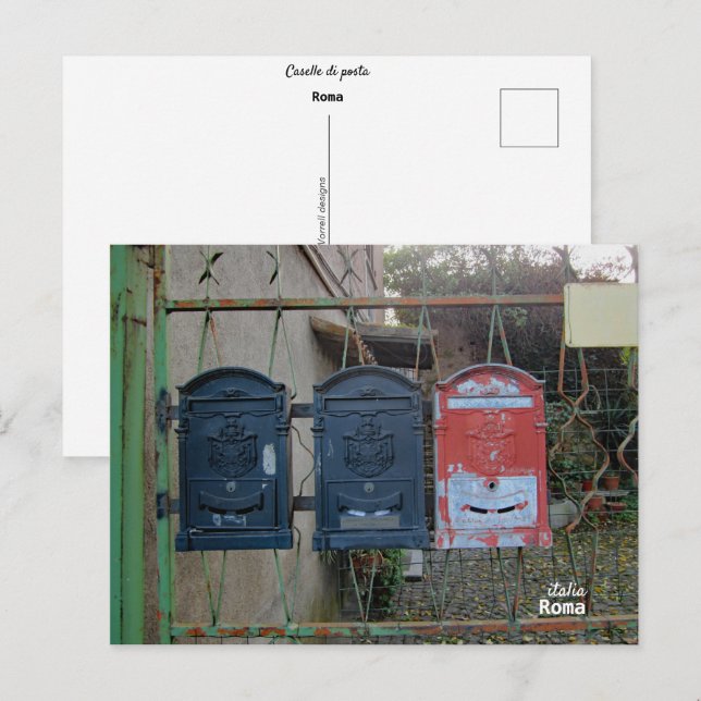 Reise-  | Italien - Rom - Postfächer Postkarte (Vorne/Hinten)