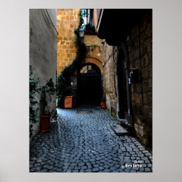Reise-  | Italien - Straße Orvieto Poster