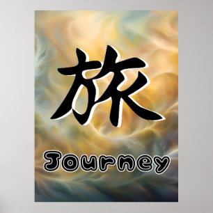 Reise japanische Schriftzeichen Poster