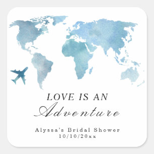 Reise-Junggesellinnenabschied Liebe Ist Ein Abente Quadratischer Aufkleber