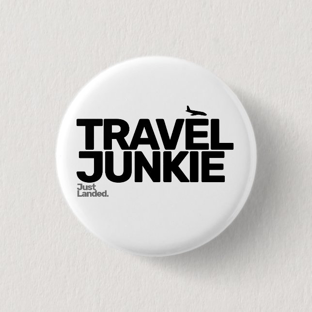 Reise-Junkie-Knopf Button (Vorderseite)