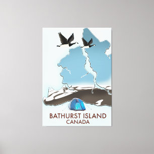 Reise Karte Bathurst Island Kanada Leinwanddruck