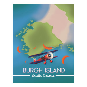 Reise Karte Burgh Island Devon Fotodruck
