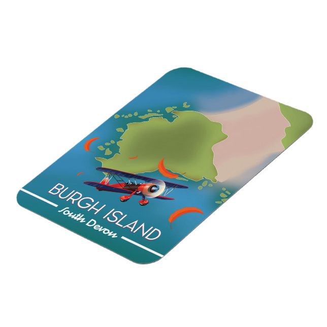 Reise Karte Burgh Island Devon Magnet (Linke Seite)