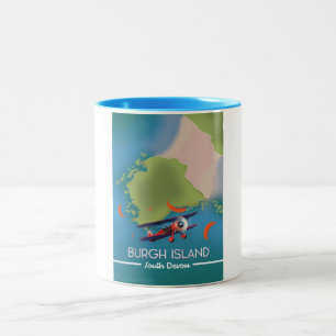 Reise Karte Burgh Island Devon Zweifarbige Tasse