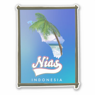 Reise Karte der Insel Sumba Indonesien Aufkleber