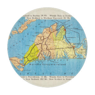 Reise-Karte des Martha's Vineyard-Martha's Schneidebrett