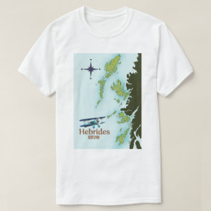 Reise Karte Hebriden Schottland. T-Shirt