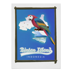 Reise Karte von Bintan Insel Indonesien Poster