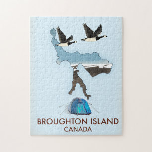 Reise Karte von Broughton-Insel Kanada