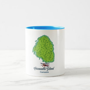 Reise Karte von Cornwallis Island, Kanada Zweifarbige Tasse