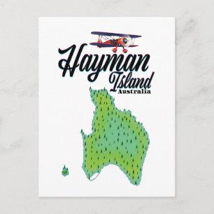 Reise Karte von Hayman Island im Vintage Stil.